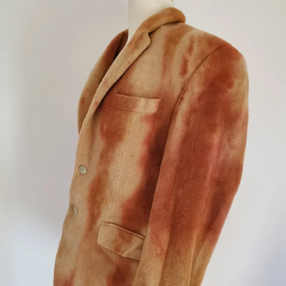 Ralph Lauren cowboy camel wool blazer small medium camo overdye brown tan 40 41